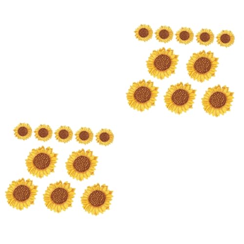 COHEALI 2 Sätze Sonnenblumenbeete Stoff-aufkleber-patch Dekoration Mit Stoffapplikationen Leinenbettwaesche Постельное Белье Gestickte Aufnäher Applikationsflicken Aufnähen 10 Stück * 2 von COHEALI