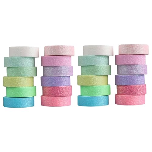 COHEALI 2 Sätze Staubpulver Und Papierklebeband Dekorklebebänder Bastel Washi Tape Bastel Masking Klebeband Retro Glitzer Washi Tapes Klebeband Für Scrapbooking 12 Rollen * 2 von COHEALI