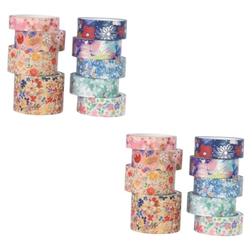 COHEALI 2 Sätze Washi-tape Diy Sammelalbum Handkontenbänder Bastelband Geschenkaufkleber Retro-aufkleber Handgemachte Aufkleber Washi-klebeband Tagebuch Washi Tapes Papier 9 Rollen * 2 von COHEALI