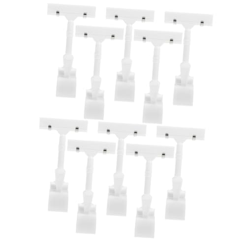 COHEALI 2 Sätze Werbeclip Kunststoffclip Präsentationsständer Tag Clip Clips Ständer Einzelhandelshalter Clip Tag Display Halter Werbeetikett Clip Etiketten Weiß 5 Stück * 2 von COHEALI