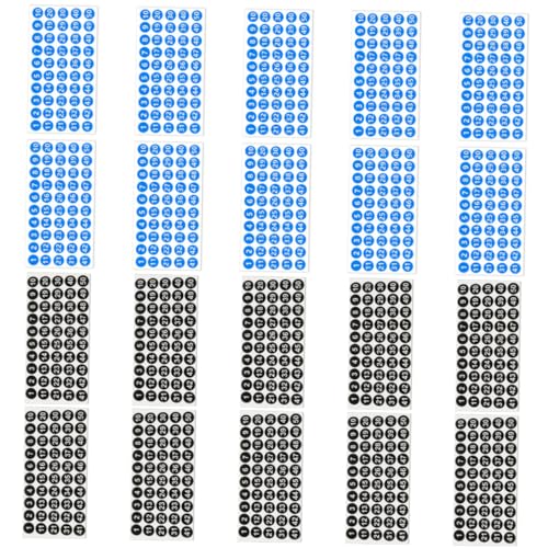 COHEALI 20 Blätter Nummerierte digitale Aufkleber Buchstaben- und Zahlenaufkleber Aufkleber mit Klassifizierungsnummern turnen schließfachschrank Nummernschild Aufkleber Aufkleberetiketten von COHEALI
