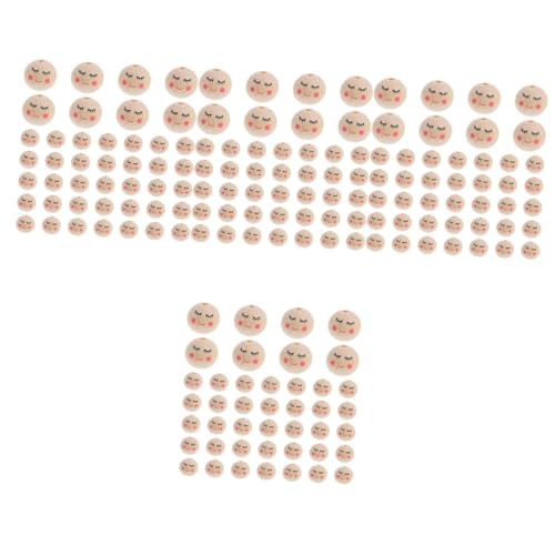 COHEALI 200 Stk Perlen aus Holzperlen Perlen mit lachenden Gesichtern Lächelnde Gesichtsperlen Kopfabstandsperlen schmuckherstellung dekoration Perlen in loser Schüttung runde Holzperlen von COHEALI