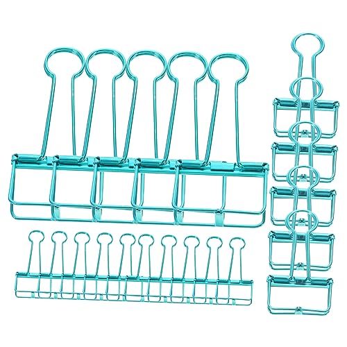 COHEALI 20St Heftklammern klein karten clip dokumentenmappe paper holder cartape ordner mittlere Binderklemmen Büroklammer zarte Bindeklammern kleine Dateiclips Rostfreier Stahl Blue von COHEALI