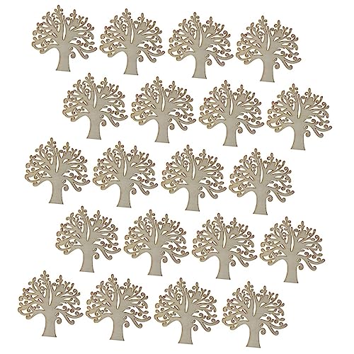 COHEALI 20st Holziger Baum Tischdekoration Baumförmiges Handwerk Baumverzierung Baumschmuck Zum Selber Basteln Baumschmuck Selber Machen Scrapbooking-verzierungen Hölzern Beige von COHEALI