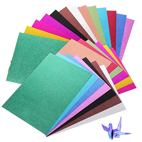 COHEALI 26 Blätter Papierstau Diy-bastelpapier Glitzerpapier Zum Basteln Glitzerkartenpapiere Farbiges Kartonpapier Premium-kartonpapier Glitzernder Farbiger Karton Geschenkpapier von COHEALI