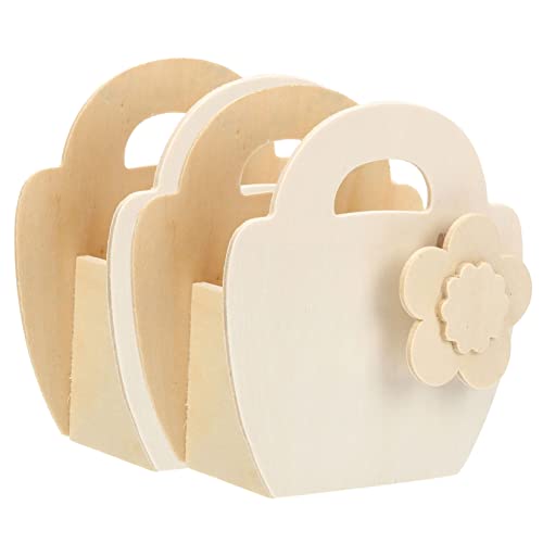 COHEALI 2St DIY-Spielzeug Kinder malen Spielzeug Geschenkkorb zur Hochzeit Spielzeugkörbe storage boxes aufbwahrungs-box Blumenmädchenkorb für Hochzeiten Blumenkorb aus Holz hölzern von COHEALI