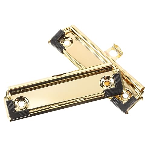 COHEALI 2St Hartfaserplatten-Clips Clipboard-Clips montierbar montierbare Clipboard-Clips Aktenklammern klemmbrett halterung büroklammern Schreibwaren Clips für Bretter Metall Golden von COHEALI