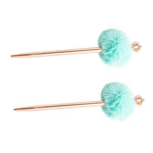 COHEALI 2St Kugelschreiber Pompon-Stift Plüsch-Pom-Pom-Stift Schreibstift mit Pompon Geschenkstift mit Pompon Geschenkstift für Mädchen Stift studieren Stifte Rostfreier Stahl von COHEALI