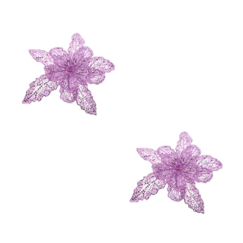 COHEALI 2St Pailletten-Perlendekoration festliche kleidung Blumenapplikationen für die Hochzeit bestickte Spitzenapplikation 3D-Blumen-Stickerei-Patches Polyester Lavender von COHEALI