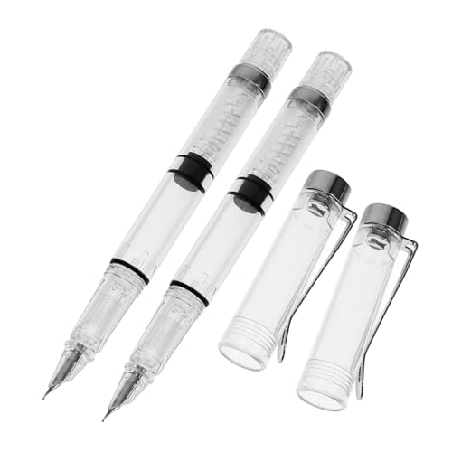 COHEALI 2St Stift büro schule schreibwaren Tinte für Füllfederhalter klarer Füllfederhalter schreibkladde calligraphy sign pen Schulbriefpapier Briefpapier schreiben Metall Transparent von COHEALI