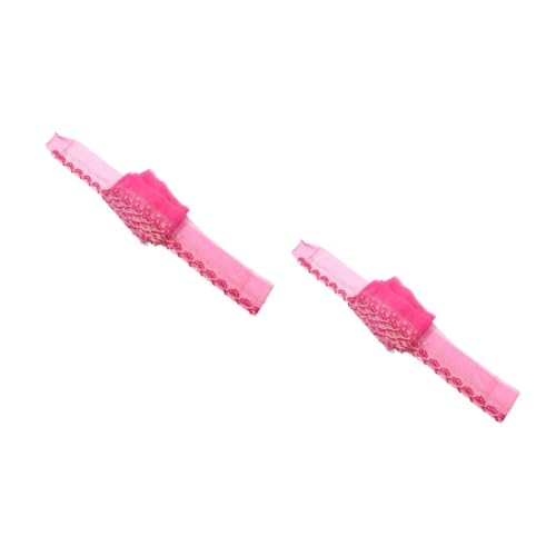 COHEALI 2st Accessoires Aus Mesh-spitze Scrapbooking-band Schnürband Spitzenstoffbesatz Spitzenapplikationen Verzierung Gehäkeltes Spitzenband Spitzenbesatz Zum Nähen Polyester Rosy von COHEALI