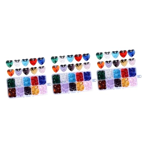 COHEALI 3 Kisten Peach Heart Einlochbohrer Herzförmige Anhänger Schmuckherstellung Herzperlen Halskette Perle Perlen Für Armbänder Kreisperlen Herz-haarschmuck Kristall Colorful von COHEALI