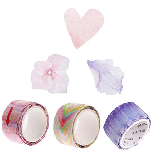 COHEALI 3 Rollen Blütenblätter und Washi Tape buntes Klebeband Tagebuchband farbiges Klebeband Handdekor buch dekoration scrapbooking zubehör Blumen-Washi-Tape Scrapbook-Washi-Tape Papier von COHEALI