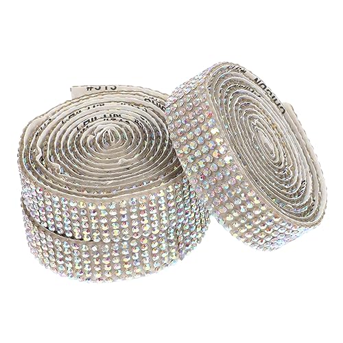 COHEALI 3 Rollen Selbstklebende Strasssteine hochzeitsdeko hochzeitsdeco dekobänder Schmuckband austauschbares Strassband selbstklebendes Bling-Band DIY trimmen exquisites Strassband von COHEALI