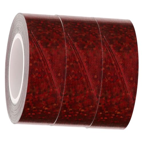 COHEALI 3 Rollen Starkes Klebeband Glitzerndes Klebeband Aufkleber Praktisches Klebeband Helles Klebeband Helle Verpackung Wasserfestes Klebeband Robustes Klebeband Masse Rote von COHEALI