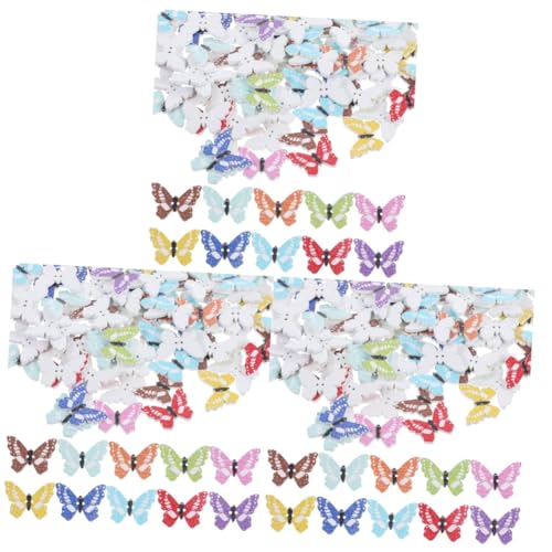 COHEALI 3 Sätze Butterfly-schnalle Kleidungsknopf Kleidungsknöpfe Knopf Zum Nähen Selber Machen Knöpfe Selber Nähen Kleidungsdekore Cartoon-holzknöpfe Hölzern Colorful 100 Stück * 3 von COHEALI