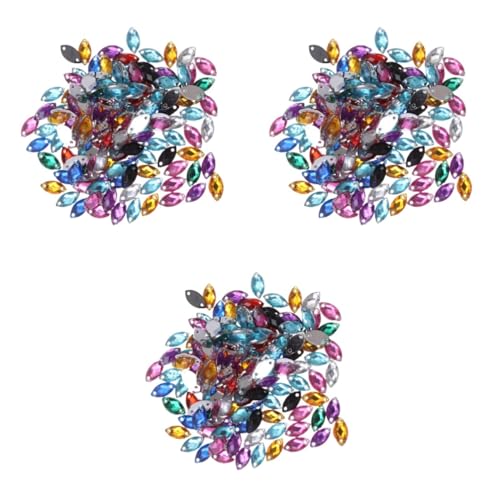 COHEALI 3 Sätze Diy Art Zubehör Strasssteine ​​aufnähen Perlen Nähen Strasssteine ​​zum Basteln Strasssteine ​​für Kleidung Strassapplikation Aufnähen Tropfen Strass Annähen 300 Stück * 3 von COHEALI