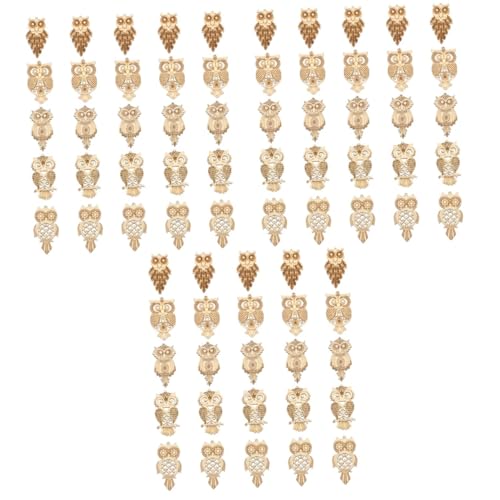 COHEALI 3 Sätze Eulenholzspäne Eule Sammlerfigur Eulen-charm-anhänger Figuren Für Kinder Holzfiguren Holzdeko Eulenausschnitte Aus Holz Hängende Holzausschnitte Hölzern 25 Stück * 3 von COHEALI