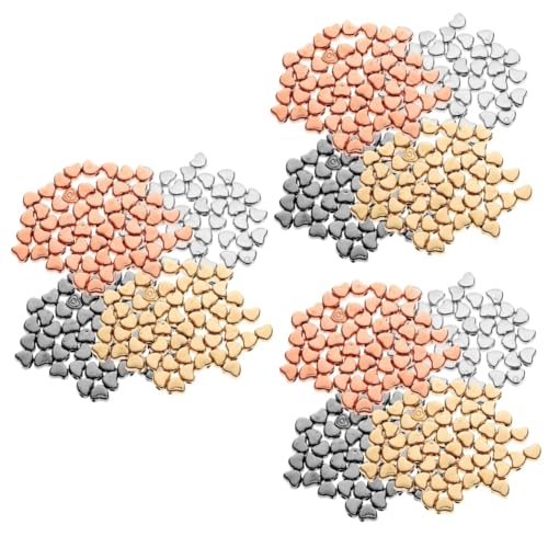 COHEALI 3 Sätze Herz-abstandsperlen Fußkettchen-anhänger Schmuckherstellung Aus Perlen Heartstopped Herzperlen Halskette Lose Perle Herzabstandshalter Lose Perlen Metall 400 Stück * 3 von COHEALI