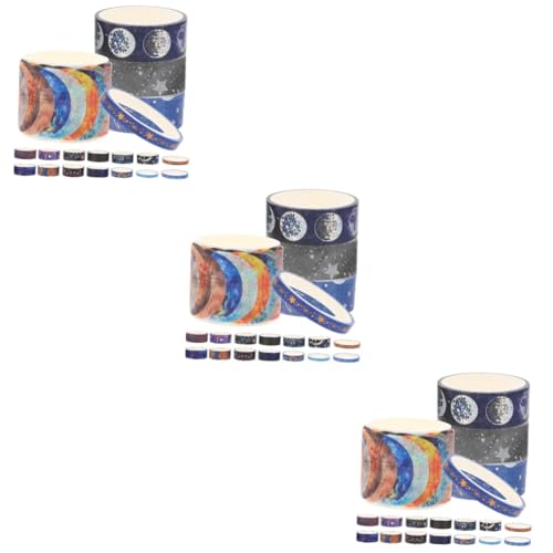 COHEALI 3 Sätze Himmel Washi Tape Planet Style Washi Tape Dekoratives Klebeband Aufkleber Washi Tapes Für DIY Handwerk Notizbuch Aufkleber Sterne Planet Washi Tape Japanisches 19 Rollen*3 von COHEALI