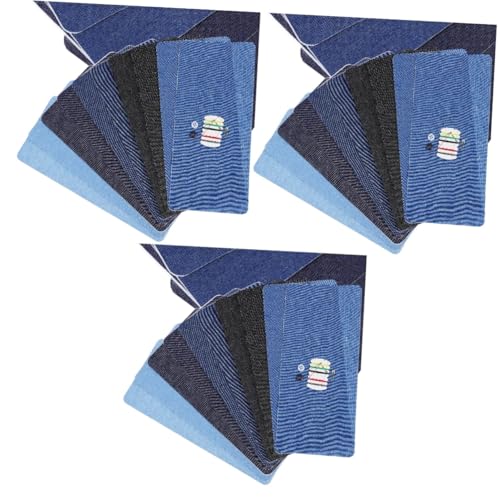 COHEALI 3 Sätze Jeansflicken Zum Aufbügeln Denim-patches Selbstklebende Flicken Für Kleidung Aufkleber Zum Aufbügeln Für Kleidung Kleidungsstück-patch-aufkleber Baumwolle 10 Stück * 3 von COHEALI