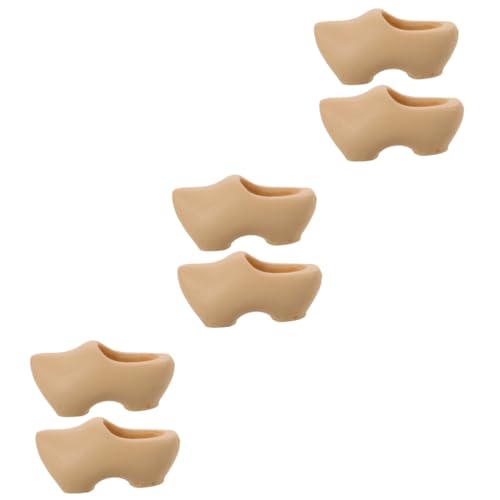 COHEALI 3 Sätze Mini Holzschuhe Puppenhaus Holzschuhe Modell Miniatur Holzschuhe Miniatur Klompen Unvollendete Schuhe Mini Holzklompen Holzschuh Miniatur Puppenschuhe 2 Stück * 3 von COHEALI