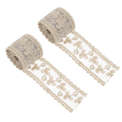 COHEALI 3 Sätze Schmuckzubehör Diy-spitze Schleife Haarschmuck Selber Machen Spitzenband Zum Verzieren Haarschmuckband Bastelzubehör Strickband Accessoires Für Haare Beige Garn 2 Stück * 3 von COHEALI