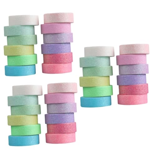 COHEALI 3 Sätze Staubpulver Und Papierklebeband Bonbonfarbenes Washi Tape Glitzer Washi Tape Klebebänder Wolken Washi Tape Bänder Für Scrapbooking Japanisches Washi Tape 12 Rollen * 3 von COHEALI