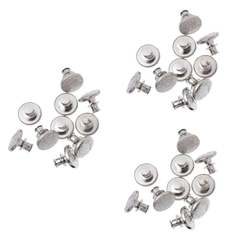 COHEALI 3 Sätze Taillenknöpfe Metallknöpfe Mantelknöpfe Waist Button Detachable Button Knopfset Streichkit Sofortig Turnjacke Hosenbügel Metallknopf Nähverschluss Silver 10 Stück * 3 von COHEALI