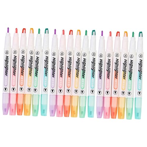 COHEALI 3 Sätze Textmarker Pastellmarker Bunte Highlighter Doppelendige Marker Gel-highlighter Leuchtsticker Leuchtschriftzug Milder Farbhighlighter Plastik Colorful 6 Stück * 3 von COHEALI