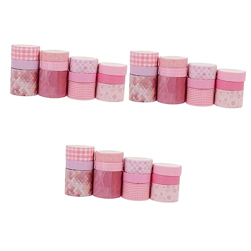 COHEALI 3 Sätze Washi Tape Set Geschenkband Mädchenhafte Aufkleber DIY Washi Tapes Glitzerndes Washi Tape Washi Papierband Glitzernde Aufkleber Japanische Notizbücher 12 Rollen * 3 von COHEALI