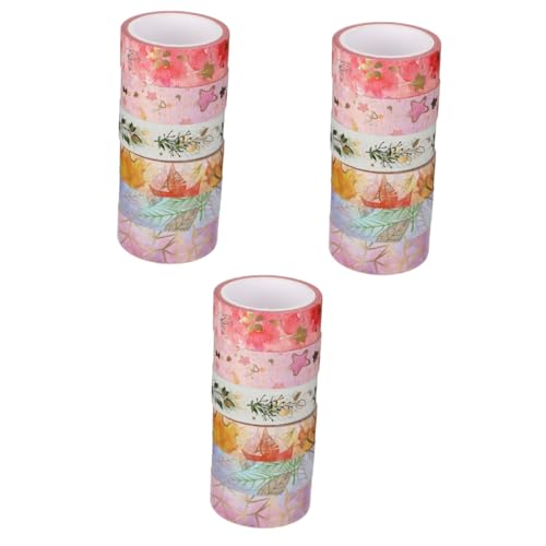 COHEALI 3 Sätze Washi-tape Abdeckband Diy Klebeband Blumendekorationen Farbige Aufkleber Party Decoration Party Dekoration Washi Tape Abkleben Geschenkverpackungsband Papier 6 Rollen * 3 von COHEALI