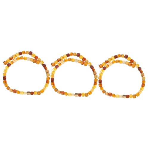 COHEALI 3 Saiten Verstreute Perlen edelsteine gemuse beads for bracelets beads for jewellery armbandperlen Charms-Perlen Schmuck Halskette Perlen-Anhänger Edelsteinwürfelperlen Achat Brown von COHEALI