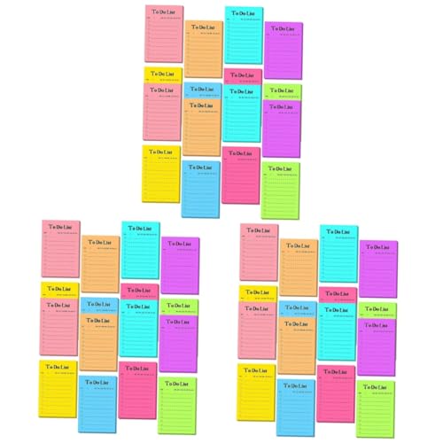 COHEALI 3 Stück 16 fluoreszierendes Papier selbstklebende Memo-Aufkleber Haftnotizen für den Tagesplan sticky notes book write board tragbare Memo-Aufkleber Aufkleber für Haushaltsnotizen von COHEALI