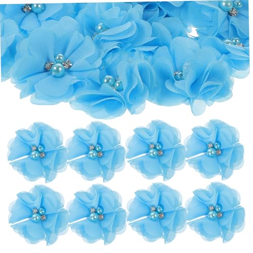 COHEALI 30st Perle Chiffon Kompakte Nähblume Blumenstoff Selber Machen Austauschbarer Blumenstoff Austauschbare Bastelblume 3d-chiffon- Kompakte Handwerksblume Pp Blue von COHEALI