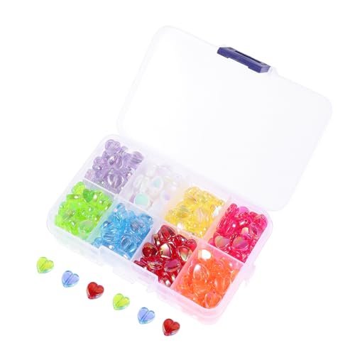 COHEALI 320 Stk Herz-Perlen Perlen Choker Halskette Schmuck Herzperlen klare Halskette Perlensets bastelmaterial für kinder bastelsets für kinder Herzperlen aus Acryl Perlen Sortimente von COHEALI