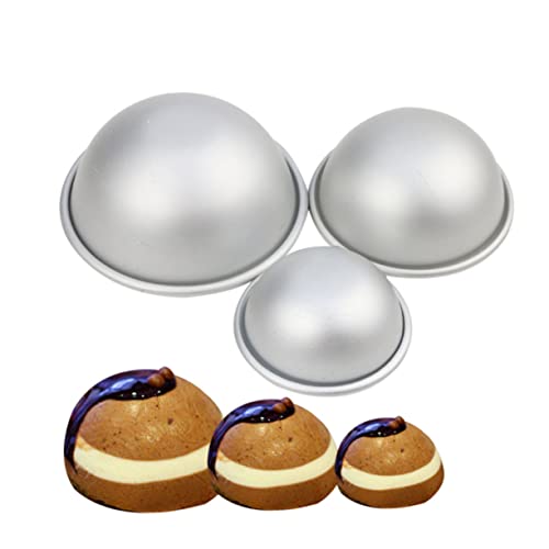 COHEALI 3St Schimmel Badesalzbombe Kuchenformkugel Kuchenform Dekoration puddingförmchen pudding formen Badebombenform aus Aluminiumlegierung halbrunde Kuchenform Silver von COHEALI