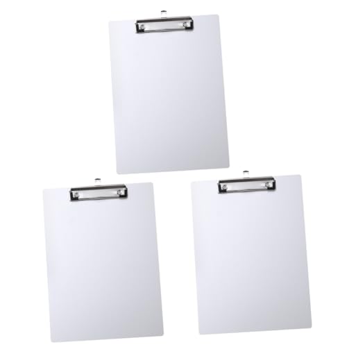 COHEALI 3St Schreibtafel aus Metall Klemmbretter Zwischenablageordner Schreibtischbrett A4-Klemmbrett a4 klemmbrett aus aluminium Bürostühle A4-Ordnerhalter a4 ordner schreibtafel Silver von COHEALI