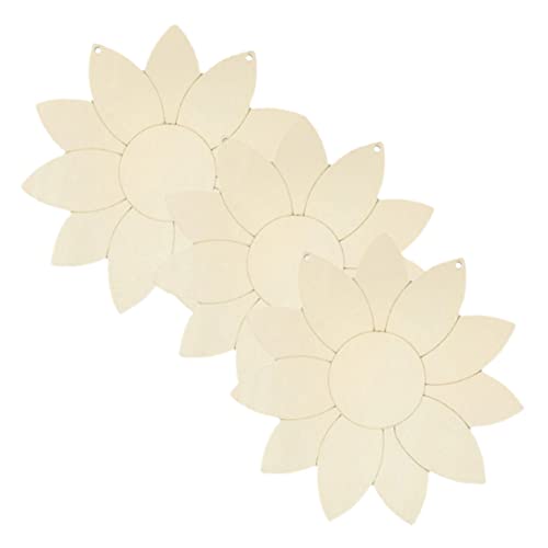 COHEALI 3St Sonnenblumenchips unbemalte Ausschnitte Anhänger Sonnenblumen zum Basteln dekoration weihnachten wihnachtsdeko dekorative Ausschnitte Ornament Ausschnitte Malerei Ornament Holz von COHEALI