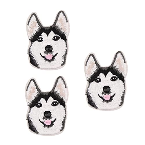 COHEALI 3St Stickaufkleber süße Patches zum Aufnähen Hund Patches zum Aufnähen Cartoon-Hund-Applikation Hundeapplikationen bügel Husky-Design Hund-Nähapplikation Kleidung Jeans Stickgarn von COHEALI