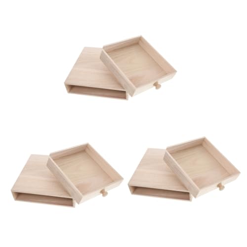 COHEALI 3er-box Teebox Geschenkbox Teebeutel-organizer-ständer Geschenkboxen Für Schmuck-organizer-halter Kaffee Teebeutel Kleine Schublade Teehalter Tasche Teeaufbewahrung Holz von COHEALI