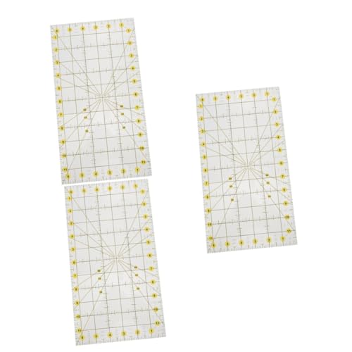 COHEALI 3st Patchwork-schneidelineal Diy Patchwork-lineal Professionelle Patchwork-vorlagen Patchwork-lineal Zum Selbermachen Rotationsschneider Für Stoff Drehwerkzeug Acryl Transparent von COHEALI