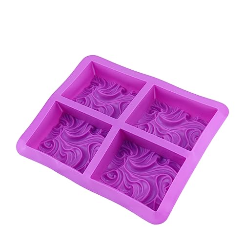 COHEALI 4 Kuchenform Welliges Backen 3d-fondantformen Schokoladenbacken Wellige Backform Blumen-süßigkeiten-formen Gebäck Muffinformen Blumen Schokoladenformen Violett Kieselgel von COHEALI