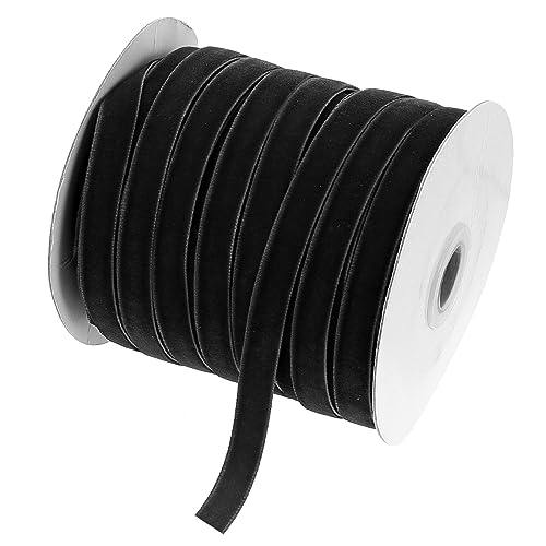 COHEALI 4 Rollen Beflockungsband seidenband ribbon dekoration festlich Strauß Schleifenbänder selber machen Klammer hochzeitsgeschenk Wickelband selber machen Geschenkbänder Nylon Black von COHEALI