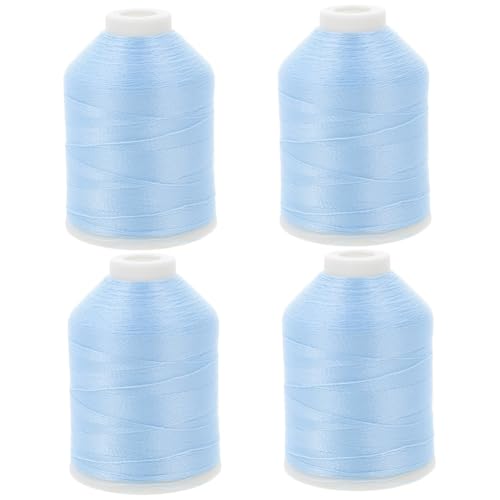 COHEALI 4 Rollen Leuchtendes Stickgarn Nähfaden Für Den Täglichen Gebrauch Bequemer Nähfaden Gehäkelte Kleidung Stickmaschine Multifunktions-nähgarn Stickgarne Blue Polyester von COHEALI