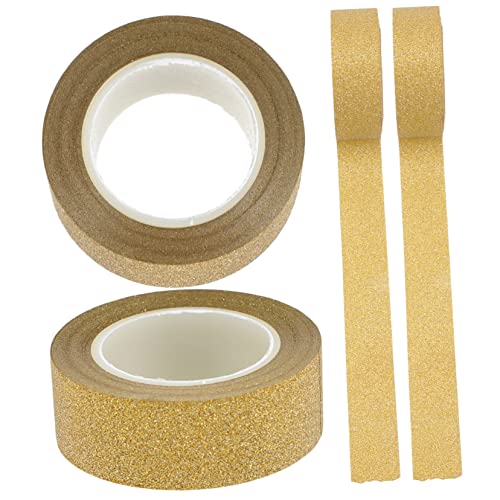 COHEALI 4 Rollen Scrapbook-DIY-Klebebänder spiltt scrapbbok handwerkskunst tiarys DIY Washi Tapes selbstklebende Bänder Aufkleber für Geschenkverpackungen Scrapbooking-Bänder Papier Golden von COHEALI