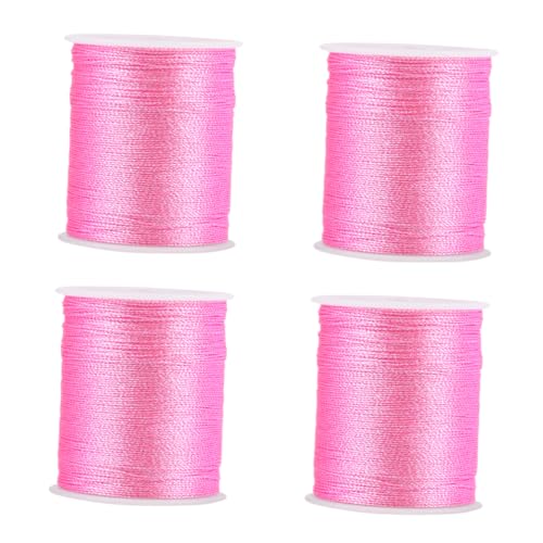 COHEALI 4 Rollen Stickgarn Perlenkordelfaden Nähgarn Für Kleidungsstücke Handstrickgarn Polyesterfaden Polyester-nähgarn Querfaden Faden Für Die Computerstickerei Nähmaschinenfaden Rosa von COHEALI