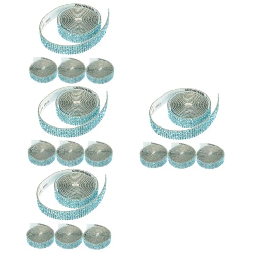 COHEALI 4 Sätze 4 Sets Selbstklebende Strass Aufkleber Für Kleid Gürtel Strass Applikation Kleidung Strass Streifen Braut Dekorationen Rückseite Strass Applikation 4 Rollen * 4 von COHEALI