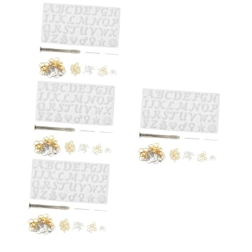 COHEALI 4 Sätze Alphabet-Die-Set geschmücktes Zubehör Alphabet-Anhängerform buchstaben anhänger buchstaben kettenanhänger mold DIY-Schmuckherstellungsform Silikonform für Charms Legierung von COHEALI