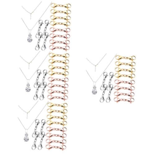 COHEALI 4 Sätze Karabinerverschluss Schmuckherstellung Verschlüsse Halsketten Kettenverlängerungen Halskettenverschlüsse Und Verschlüsse Halskettenverlängerung 12 Stück * 4 von COHEALI